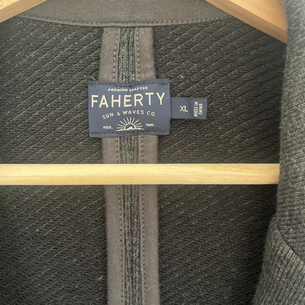 Faherty Inlet Knit Blazer Jacket XL Charcoal Gray Women's Dark Academia - Picture 6 of 8